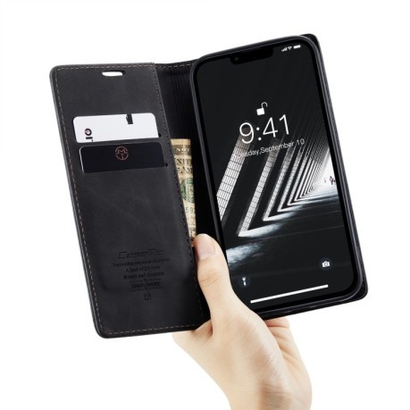 Кожаный чехол CaseMe-013 Multifunctional на iPhone 15 Plus - черный