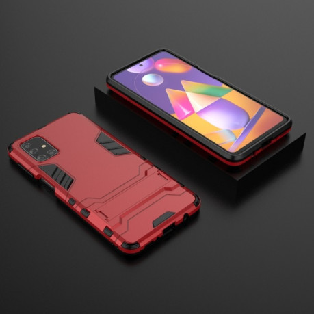 Противоударный чехол Invisible Holder на Samsung Galaxy M31s - красный