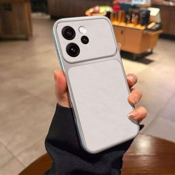 Чехол Large Window Leather Textured Coated TPU на OPPO Reno15 Global — белый