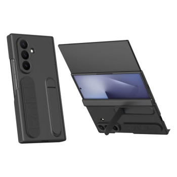 Противоударный чехол Bazher с плёнкой и держателем на Samsung Galaxy TriFold — чёрный