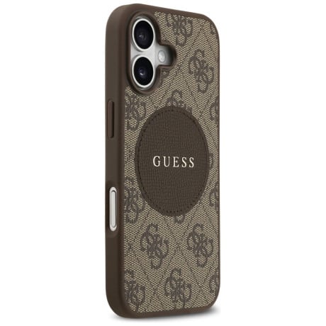 Оригинальный чехол Guess 4G Circle Classic Logo с MagSafe на iPhone 17 - brown
