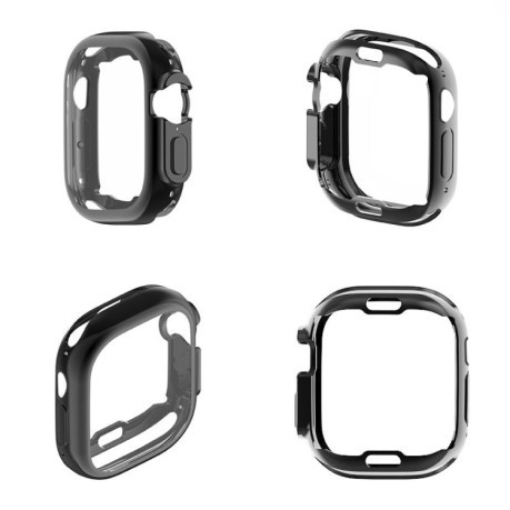 Противоударная накладка со стеклом PET для Apple Watch Ultra - серебристая