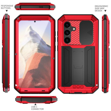 Противоударный чехол R-JUST Sliding для Samsung Galaxy S25 5G - красный
