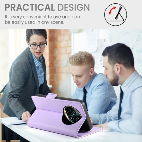 Чехол-книжка Side Buckle Magnetic Frosted Leather для Realme 13 Pro / 13 Pro+ Global - фиолетовый