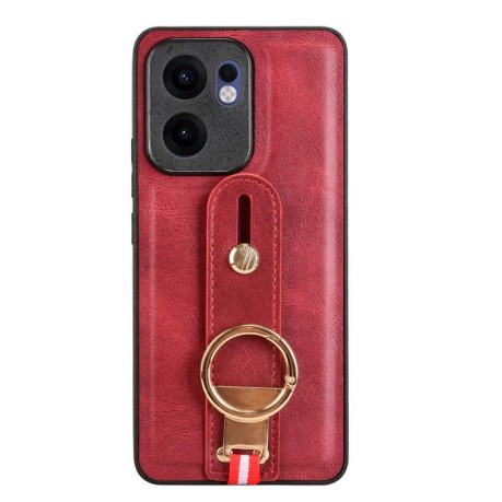 Протиударний чохол Wristband Leather Back для OPPO Reno13 F 5G - червоний