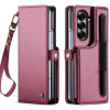 Чехол-книжка CaseMe C22 Card Slots Holder RFID Anti-theft для Samsung Galaxy Fold 7 - красный