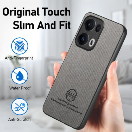 Чехол Twill Fabric Leather Skin Back для OPPO Reno13 Global - серый