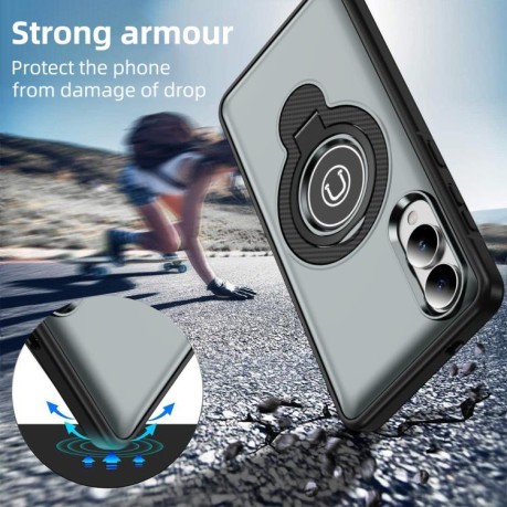 Протиударний чохол Ring Holder Magnetic для Samsung Galaxy S25 Edge 5G - сірий