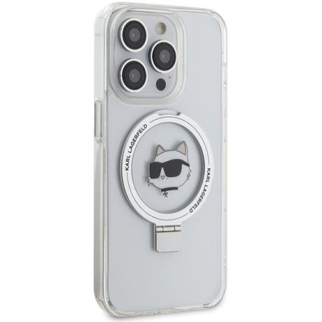 Оригінальний чохол Karl Lagerfeld Ring Stand Karl Choupette MagSafe для iPhone 15 Pro Max - transperent(KLHMP15XHMRSCHH)