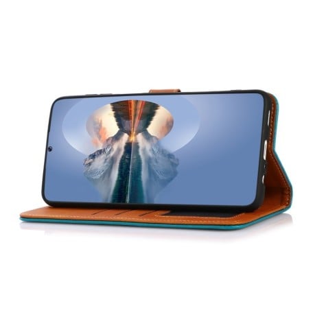 Чехол-книжка KHAZNEH Dual-color Cowhide для Samsung Galaxy M35 - черный