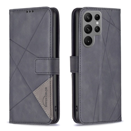 Чехол-книжка Rhombus Texture для Samsung Galaxy S25 Ultra 5G - черный