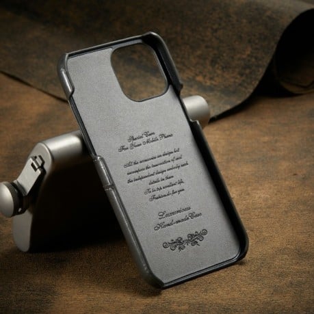 Кожаный чехол Fierre Shann Retro Oil Wax на iPhone 12/12 Pro - серый