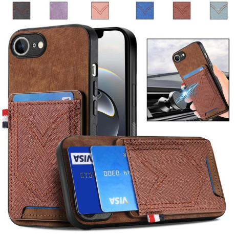 Чохол Denim Texture Leather Skin для iPhone 16e - коричневий