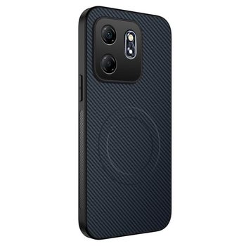 Магнітний чохол Wanlonfeng серії TQ з текстурою карбону на OPPO Reno15 Pro 5G Global — сапфіровий