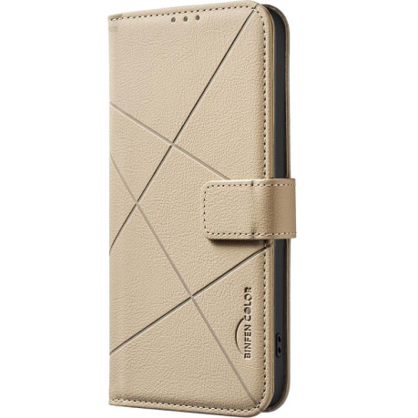 Чехол-книжка Geometric Pattern RFID Leather для Infinix Note 40 Pro 4G / 40 Pro+ 5G - бежевый