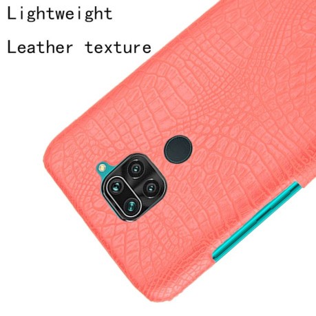 Ударопрочный чехол Crocodile Texture на Xiaomi Redmi Note 9 / Redmi 10X - красный