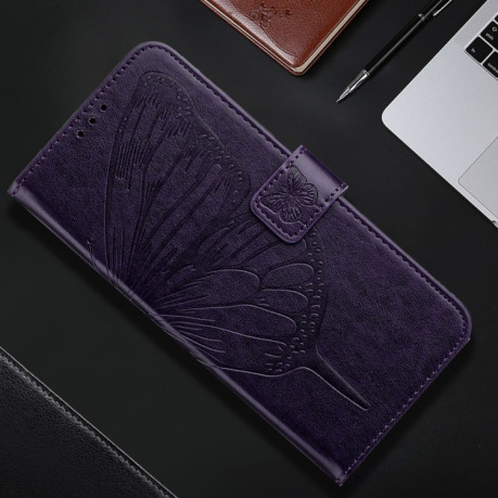 Чехол-книжка Embossed Butterfly для Realme Note 50 4G Global / C51 4G - фиолетовый