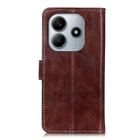 Чехол-книжка Magnetic Retro Crazy Horse Texture на Xiaomi Redmi Note 14 4G 164.84mm - коричневый