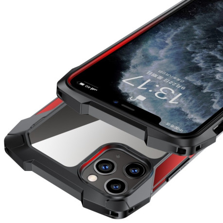 Противоударный чехол R-JUST Metal Airbag для iPhone 11 Pro Max - черно-красный