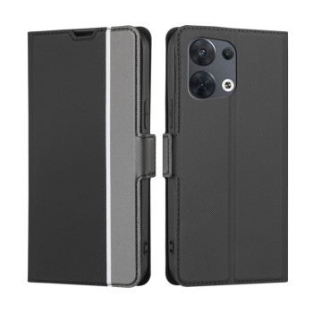 Чехол-книжка Twill Texture Side Button для OPPO Reno 8 5G - черный