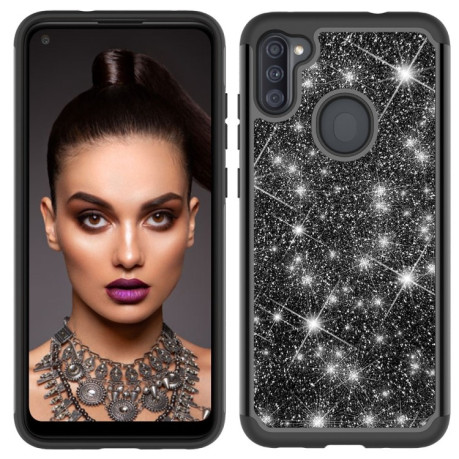 Протиударний чохол Glitter Powder Contrast Skin Samsung Galaxy A11/M11 - чорний