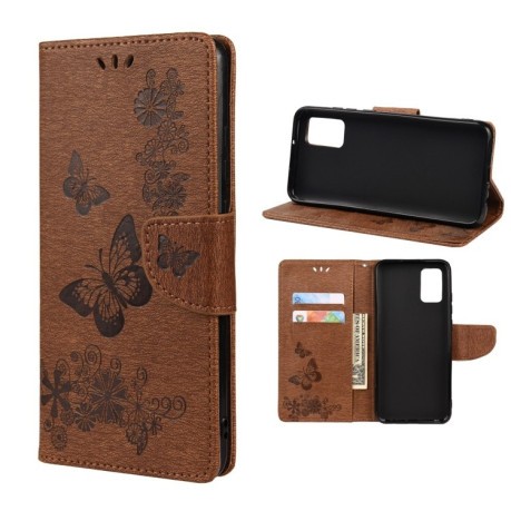 Чехол-книжка Floral Butterfly для Xiaomi Redmi Note 11 Pro 5G (China)/11 Pro+ - коричневый