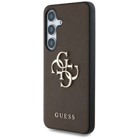 Оригінальний чохол Guess Grained Big 4G Logo Small Classic Logo для Samsung Galaxy S25 - Brown