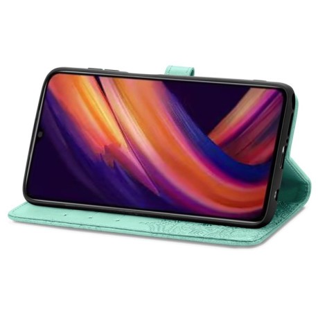 Чехол-книжка Mandala Embossing Pattern на Samsung Galaxy A25 5G - зеленый