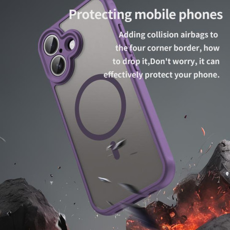 Чехол Fan Dun Series гибрид Frosted с Magsafe на iPhone 17 - фиолетовый