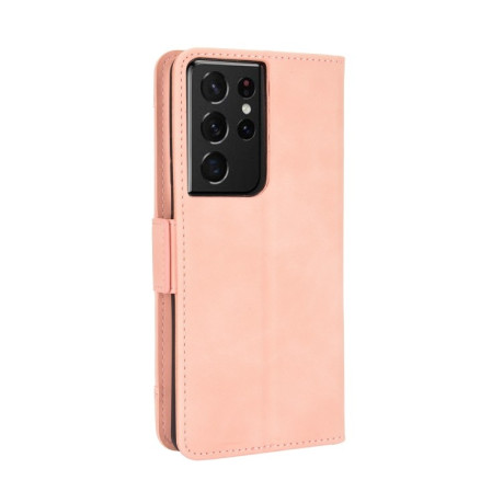 Чохол-книжка Skin Feel Calf Samsung Galaxy S21 Ultra - рожевий