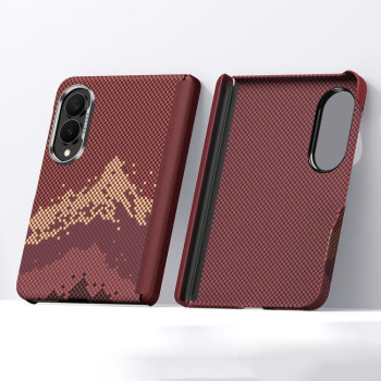 Кевларовий чохол Sulada Kevlar Pixel Grid Texture Skin Feel на Samsung Galaxy Fold8 5G — червоний