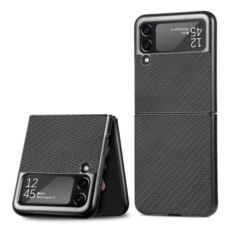 Противоударный чехол Cross Pattern Slim для Samsung Galaxy Z Flip3 5G - черный
