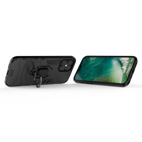 Противоударный чехол HMC Magnetic Ring Holder на iPhone 12 Pro Max-черный