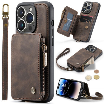 Чехол CaseMe C20 Multifunctional RFID Leather для iPhone 15 Pro Max - коричневый