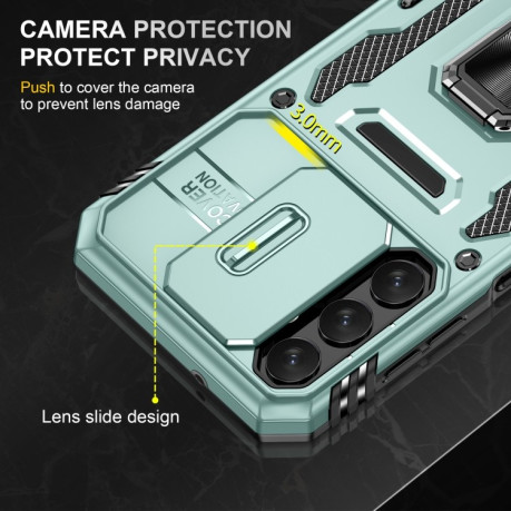 Противоударный чехол Armor Camera Shield для Samsung Galaxy A15 - зеленый
