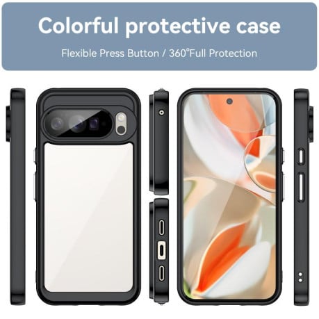 Чохол Colorful Acrylic Series із кольоровим бампером на Google Pixel 10 Pro XL - чорний