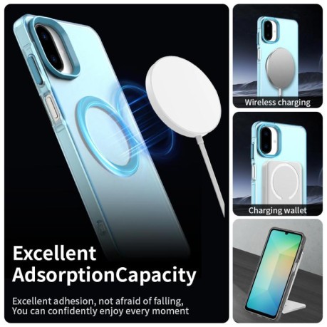 Противоударный чехол Candy Magsafe PC Hybrid TPU для Samsung Galaxy A07 4G - синий