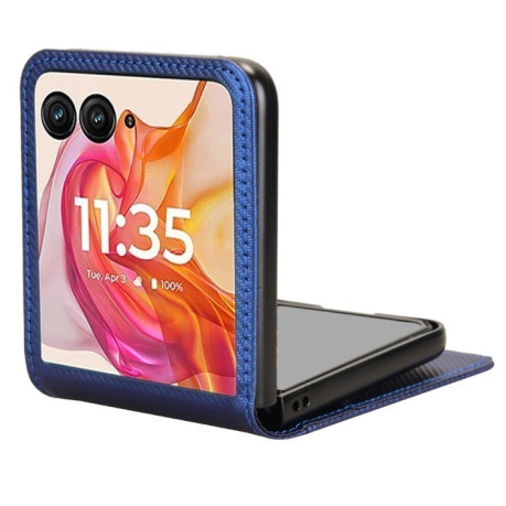 Протиударний чохол Card Slot PU Leather PC для Motorola Moto Razr 50 Ultra - синій