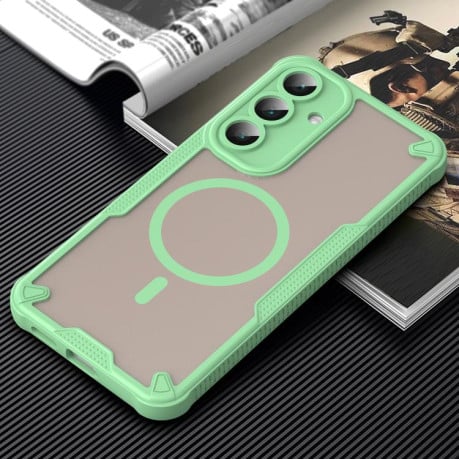 Протиударний чохол Armor Glaze з MagSafe гібридний на Samsung Galaxy S25 FE 5G - зелений