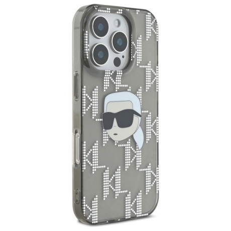 Оригинальный чехол Karl Lagerfeld IML Karl Head Electroplated для iPhone 16 Pro Max - Black