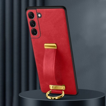 Противоударный чехол SULADA Leather Texture Skin Feel Shockproof для Samsung Galaxy S25 5G - красный