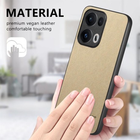 Чохол Twill Fabric Leather Skin Back для OPPO Reno13 Global - хакі
