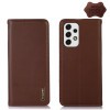 Шкіряний чохол-книжка KHAZNEH Nappa Top для Samsung Galaxy A23 4G - коричневий