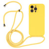 Чехол Crossbody Lanyard Liquid Silicone Caseна iPhone 15 Pro - желтый