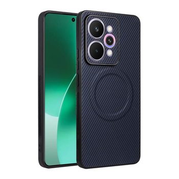 Чохол Escase із веган-шкіри з карбоновою текстурою на Realme 15 Pro 5G Global — синій