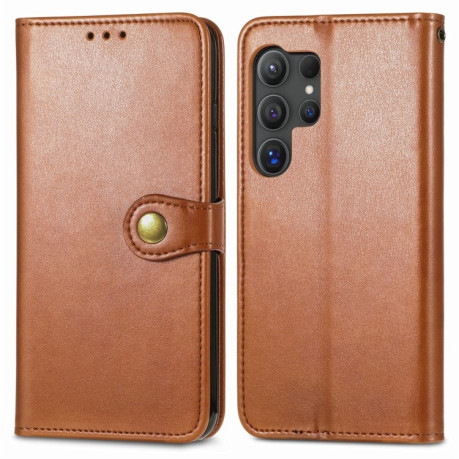 Чехол-книжка Retro Solid Color на Samsung Galaxy S25+ 5G - коричневый