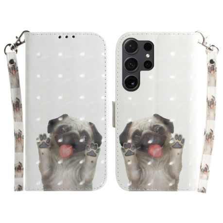 Чехол-книжка 3D Painting для Samsung Galaxy S25 Ultra 5G - Pug