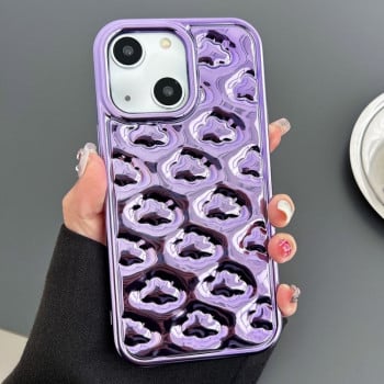 Силіконовий чохол Cloud Texture Electroplated TPU для iPhone 15 - фіолетовий