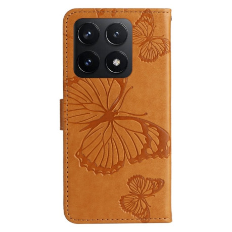 Чохол-книжка Embossed Butterfly для Xiaomi 14T - жовтий
