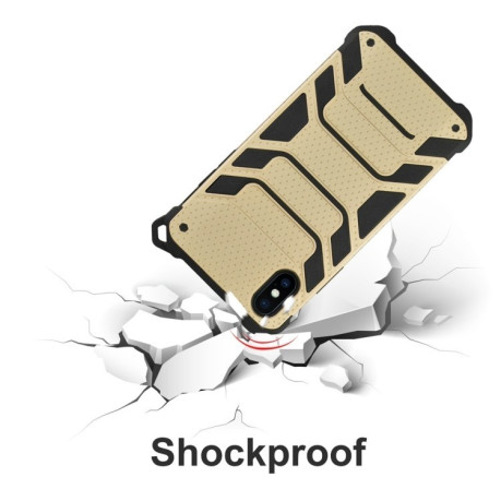 Противоударный чехол Spider-Man Armor Protective Case на iPhone XS Max-золотой